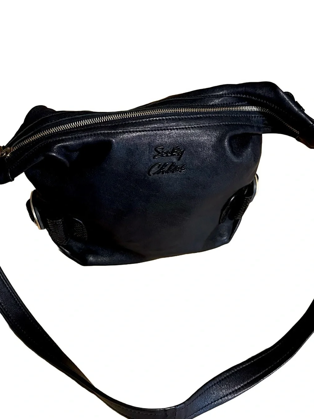 SEE BY CHLOE BLACK LEATHER SLOUCHY SHOULDER BAG
